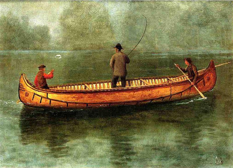 Albert Bierstadt Fishing_from_a_Canoe China oil painting art